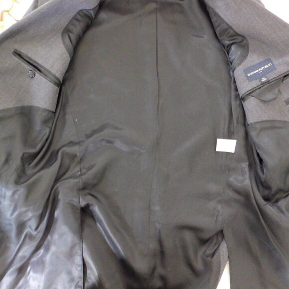 Banana Republic Sport Coat Blazer Suit Jacket 100% wool 2 Button Size 40R Gray - Picture 3 of 8